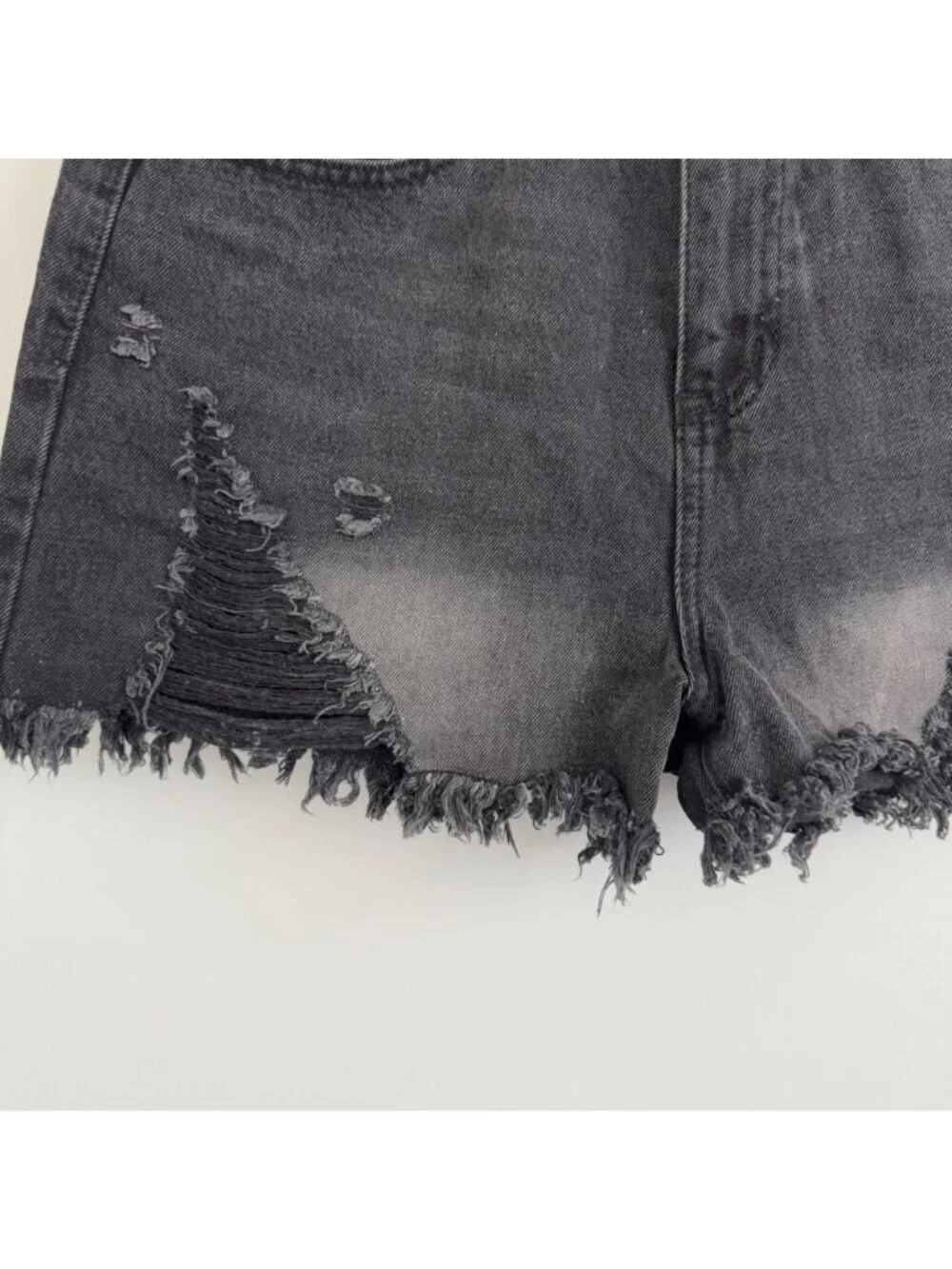 Fashion Nova Distressed Denim High Rise With Ripped Details Shorts Size 9